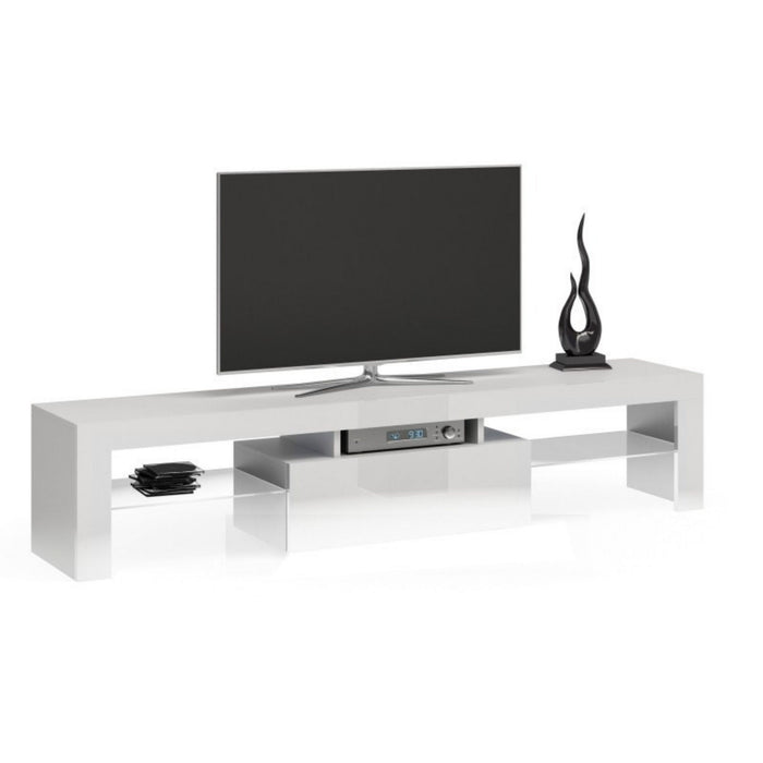 TOPESHOP Lowboard DEKO TV-Schrank Lowboard 160 cm – Weiß Matt/Glänzend
