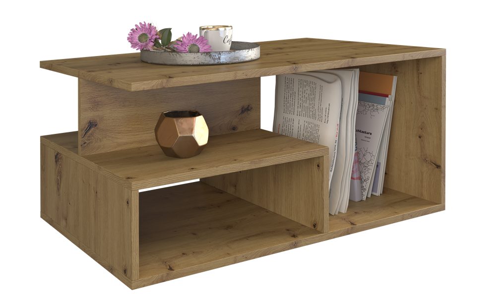 TOPESHOP Wohnzimmertisch Massiver Schichtholz Wohnzimmertisch Sofatisch