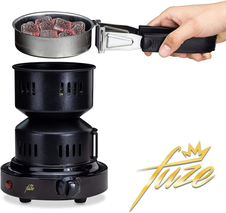 Fuze Kohlegrill Shisha Schwarz – tragbarer Kohlekorb mit Shisha Zange | 150cm Kabel Shisha Kohleanzünder | DAS Shisha Zubehör | Elektrischer Kohleanzünder Shisha Kohle | Kohlenanzünder | Shisha grill - Ibonto.de