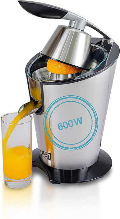 Saftpresse elektrisch 600W – Orangenpresse elektrische Zitruspresse, Zitronenpresse mit Edelstahl Kegel – Entsafter Hebel - Ibonto.de