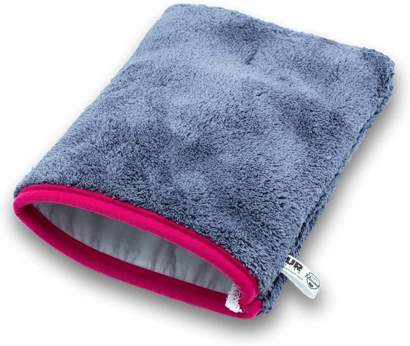 PUR POLISH Waschhandschuh »PUR Polish Reinigungs- & Pflegehandschuh (2x 660GSM Superflausch) Premium Autopflegehandschuh aus ultraweicher Mikrofaser - extrem saugstark - Waschhandschuh Auto. Mikrofaser Handschuh, trockene« (2-tlg) - Ibonto.de