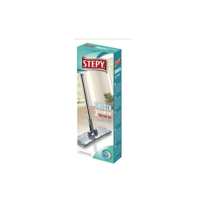 STEPY Wischmopp SMOOTH 3-tlg. Flat-Set Praktisches Bodenwischer Mikrofaser Bezug für Fliesen und Laminat - Ibonto.de