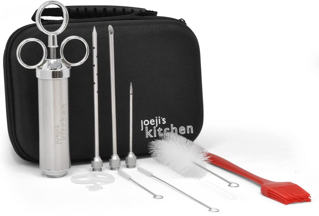 Fleischspritze Marinierspritze Edelstahl mit 3 Nadeln 60 ml für Beef Reiseetui - Ibonto.de