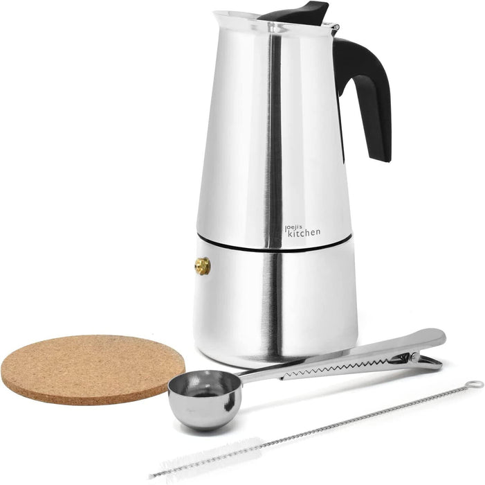 Espressokocher Induktion 300ml 6 tasses Mokkakanne edelstahl Kaffeekocher - Ibonto.de