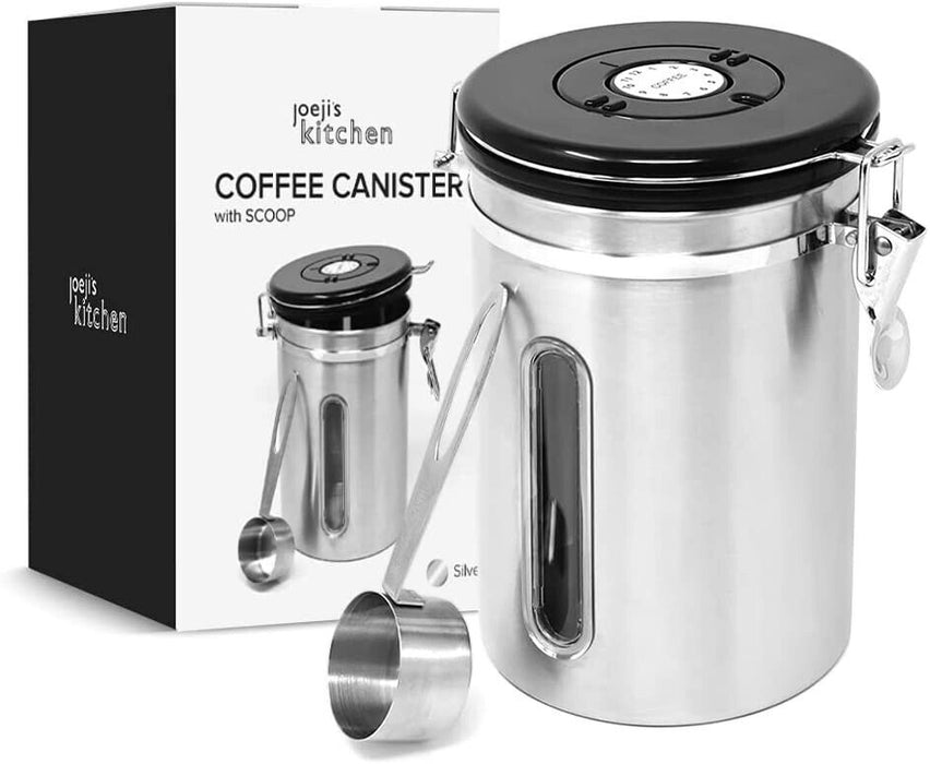 Joejis kaffeedose luftdicht 500g - 600g bohnen kaffeebohnen behälter Edelstahl - Ibonto.de