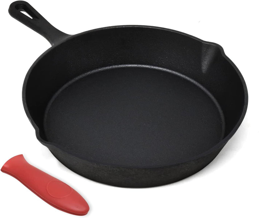 Bratpfanne aus Gusseisen - 25cm Grillpfane Herd Backofen Grill Gusseisenpfanne - Ibonto.de