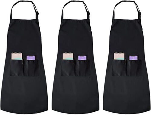 Joejis Schwarze Schürze 3er-Pack Küchenschürze Unisex-Kochschürze zum Tragen - Ibonto.de