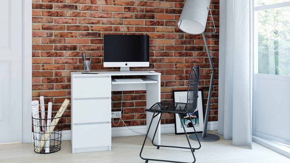TOPESHOP Arbeitstisch Home-Office Schreibtisch mit Schubladen