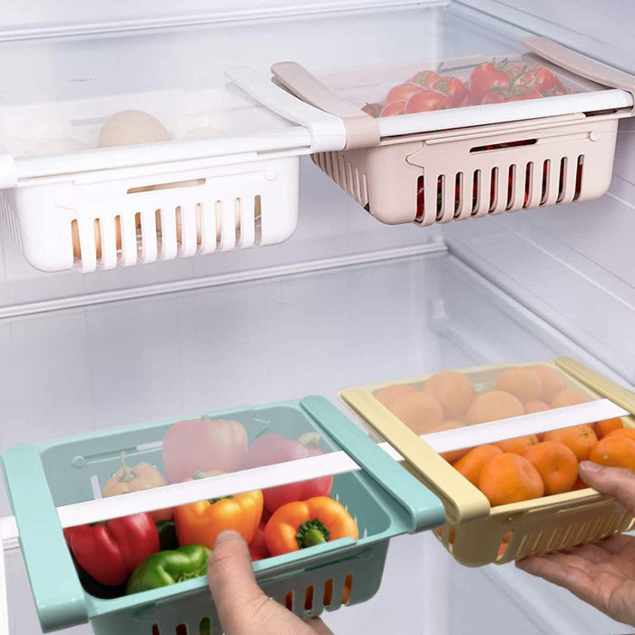 Aufbewahrungsbox mit 4 Kühlschrankschubladen als Kühlschrank-Organizer Kunststoff-Kühlschrank-Aufbewahrungsbox