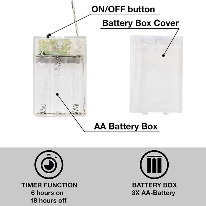 CozyHome marokkanische LED Lichterkette Batterie | 5 Meter Gesamtlänge mit Timer | 20 LEDs warmweiß | Kugeln Orientalisch Silber Lichterkette innen | Zimmer Deko Kugel Lichterketten batteriebetrieben