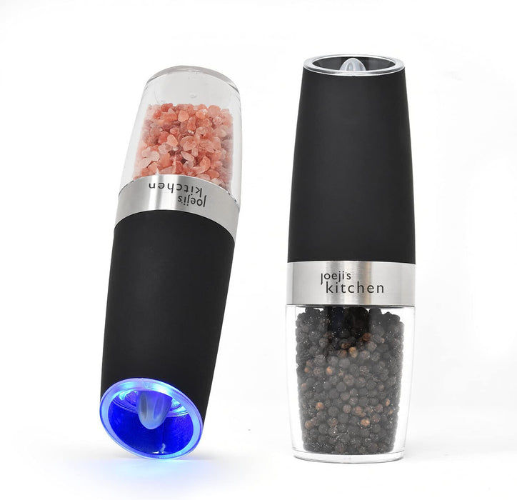 JOEJI’S Salzmühle 2er Salz Pfeffermühle LED-Licht Automatischer Batteriebetrieb