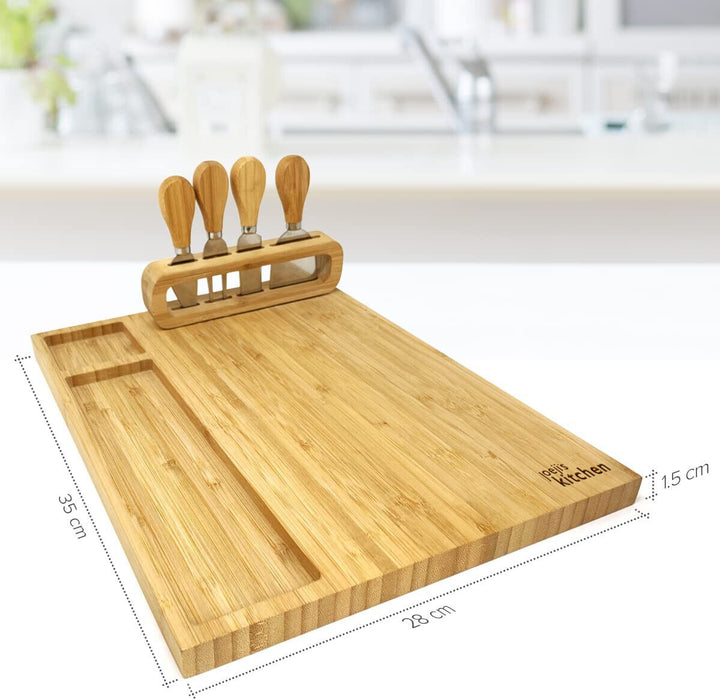 Käseplatte aus Bambus mit Käsemesser-Set Käseplatte Käseplatte Servierplatte