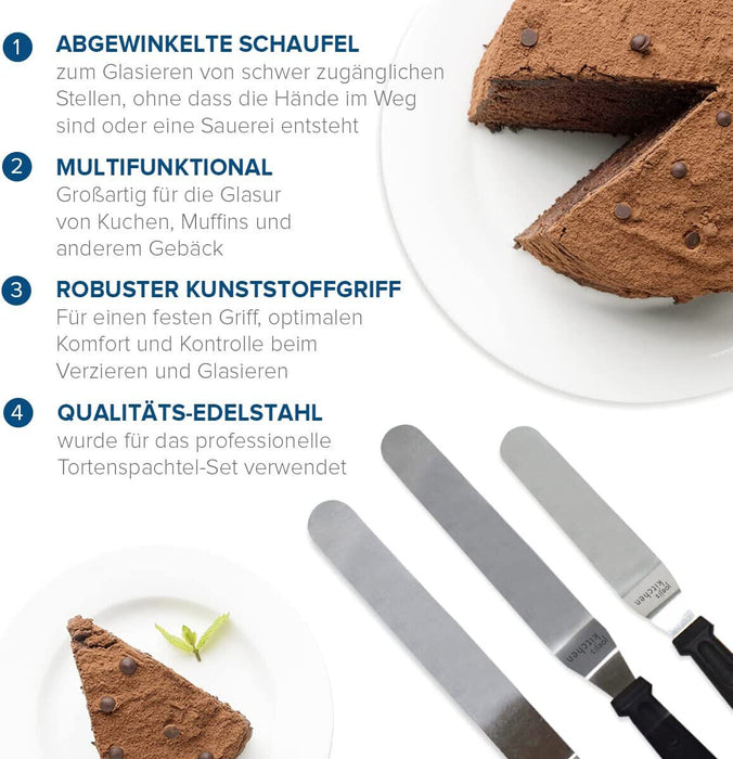 3 Winkelpalette Set Edelstahl, kuchenmesser & tortenmesser - winkelpalette